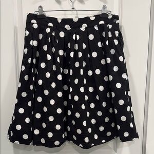 Grace Karin Black and White Polka Dot A-Line Skirt